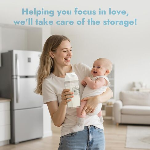 Papablic Glass Breast Milk Pitcher, 17oz 2-Pack Breastmilk Storage Containers for Pitcher Method Feeding, BPA-Free Leakproof Baby Formula & Milk Storage Bottles, Fridge Safe, Includes Cute Stickers in Saudi Arabia