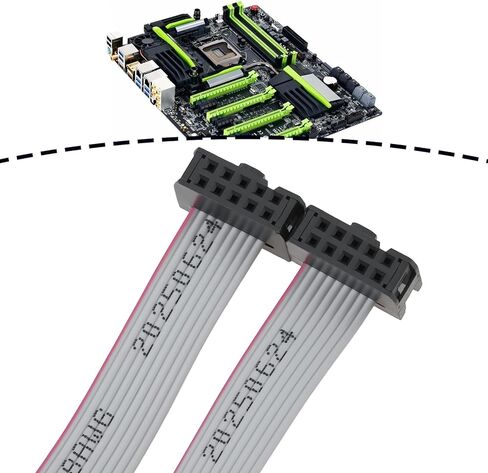 SING F LTD 2 قطعة DB9 ذكر منفذ COM إلى IDC 10pin كابل تسلسلي 2-Port Serial RS232 للوحة الأم للكمبيوتر، 30 سم in Saudi Arabia