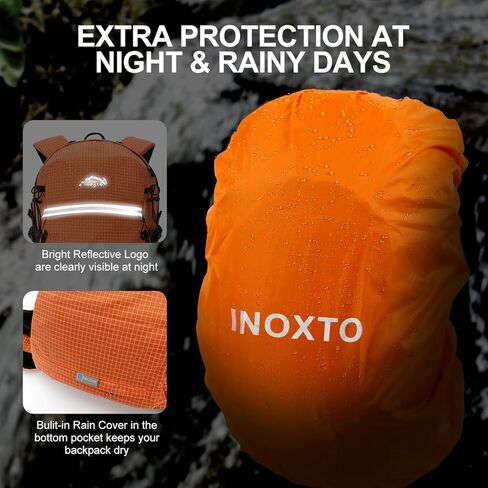 حقيبة ظهر IX INOXTO Hydration، حقيبة ظهر للمشي لمسافات طويلة سعة 25 لتر مع مثانة مياه 3 لتر وغطاء للمطر، حقيبة ظهر للمشي لمسافات طويلة للمياه للرجال والنساء، حزمة ترطيب خفيفة الوزن للمشي لمسافات طويلة وركوب الدراجات والتسلق والتخييم in Kuwait