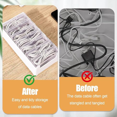 7 Inner Cases Cable Organizer Box Set,Cord Storage and Wire Management Box for Desk,USB Holder for Home and Travel in Saudi Arabia