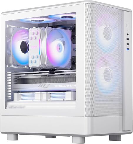darkFlash Micro-ATX PC Case, Pre-Install 3 PWM ARGB Fans Computer Case, High Heat Dissipation MATX Gaming PC Case, USB 3.0 Port, Supports up to 240mm AIO(DB330M MESH, Black) in Saudi Arabia