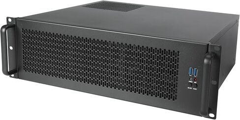 هيكل خادم 3U Rackmount، علبة كمبيوتر صناعية سوداء، تتميز بمنافذ USB3.0+2.0، وتدعم مراوح متعددة، وتثبيت محركات أقراص ثابتة متعددة، وتوافق مزود الطاقة ATX. in Saudi Arabia