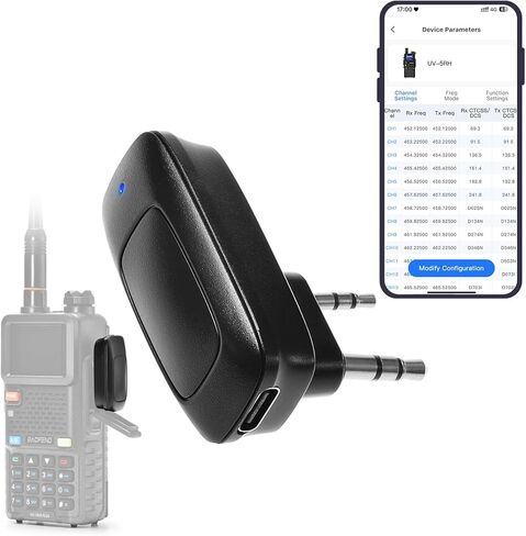 محول برمجة لاسلكي BAOFENG BT-A1D، مبرمج راديو BT APP لـ Baofeng UV-5R، UV-5R Mini، UV-5RM Plus، BF-888S، K5 Plus Ham راديو محمول، إعداد قناة سريع للمشي لمسافات طويلة والاستخدام الميداني in Kuwait
