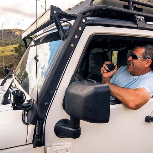 Midland MXT275 MicroMobile Two-Way GMRS Radio & MXTA26 6dB Gain Whip Antenna – Long-Range Vehicle Communication with NOAA Weather Alerts, External Antenna for Maximum Performance in Saudi Arabia
