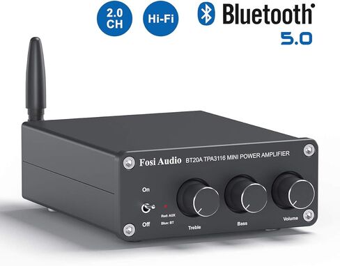 Fosi Audio BT20A Bluetooth Stereo Amplifier, 2 Channel Home Audio Component Amplifiers for Passive Speakers+Fosi Audio BT20A MAX Stereo Power Amplifier, 300W x 2 Hi-Fi Audio Amp with PFFB Technology in Saudi Arabia