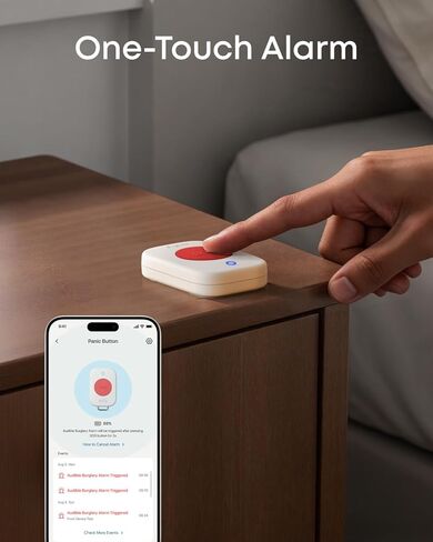 eufy Panic Button, Weather-Resistant for All Usage Scenarios, Multiple Carrying and Mounting Options, Requires HomeBase 2, 3, Mini, or Pro in Saudi Arabia