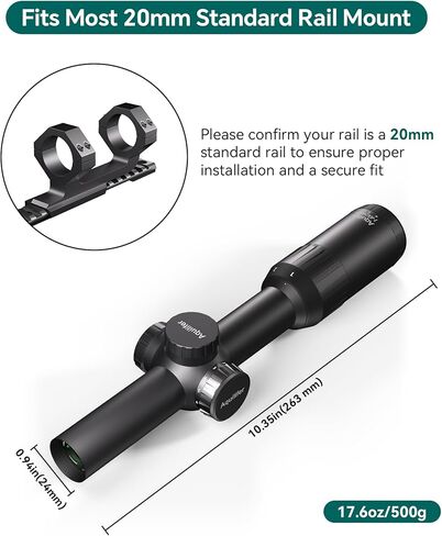 Aquilifer TP 1-8×24 LPVO Rifle Scope SFP, 11 Levels Red-Illuminated Reticle, Waterproof Fogproof Shockproof, 30mm Tube, Fully Multi-Coated Lens, Tactical/Hunting Riflescope, 20mm Mount Included in Saudi Arabia