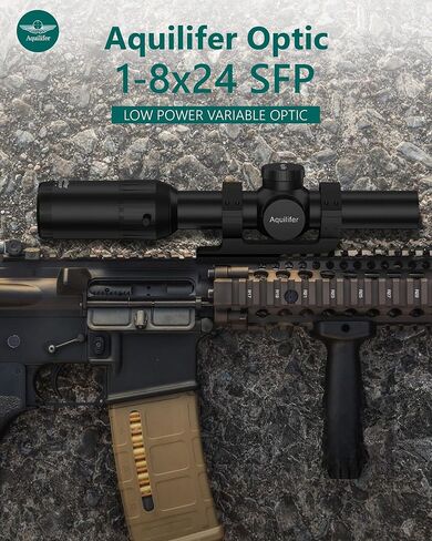 Aquilifer TP 1-8×24 LPVO Rifle Scope SFP, 11 Levels Red-Illuminated Reticle, Waterproof Fogproof Shockproof, 30mm Tube, Fully Multi-Coated Lens, Tactical/Hunting Riflescope, 20mm Mount Included in Saudi Arabia