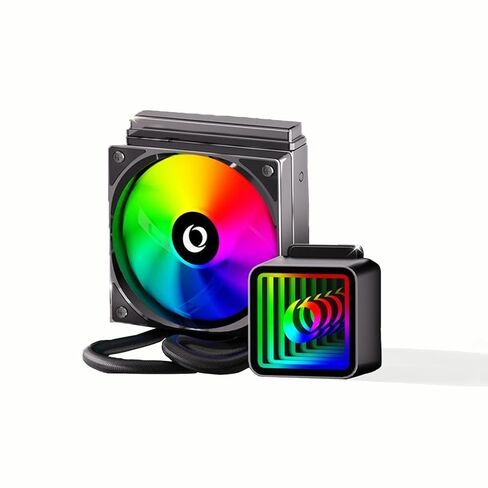 مبرد مياه سائل لوحدة المعالجة المركزية AIO 120 مم من Generic لـ Intel وAMD، صمت تحمل هيدروليكي ARGB PWM Sync، TDP 230W، مضخة مرآة لا نهائية، مبرد مياه مشعاع 120 مم لـ LGA 1700/1200/115X/AM5/AM4 in Saudi Arabia