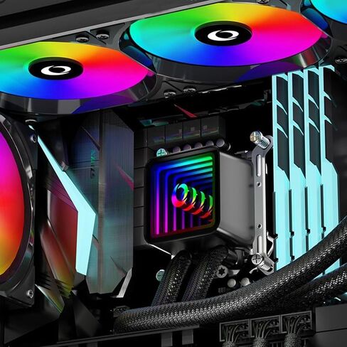 مبرد مياه سائل لوحدة المعالجة المركزية AIO 120 مم من Generic لـ Intel وAMD، صمت تحمل هيدروليكي ARGB PWM Sync، TDP 230W، مضخة مرآة لا نهائية، مبرد مياه مشعاع 120 مم لـ LGA 1700/1200/115X/AM5/AM4 in Saudi Arabia