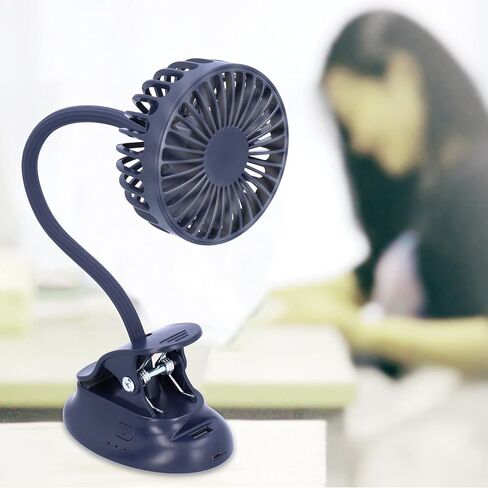 POCREATION مروحة مشبك USB قابلة للانحناء، أزرق داكن، زاوية قابلة للتعديل، لمكتب المكتب المنزلي in Kuwait