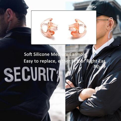 HYS Law Enforcement Acoustic Tube Earpiece for Motorola R7 ION MXP600 | Compatible with Motorola N30 N50 N70, includes left & right earmolds, clear acoustic tube, built-in mic for police radio in Saudi Arabia