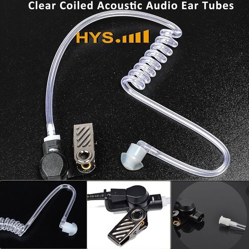 HYS Law Enforcement Acoustic Tube Earpiece for Motorola R7 ION MXP600 | Compatible with Motorola N30 N50 N70, includes left & right earmolds, clear acoustic tube, built-in mic for police radio in Saudi Arabia