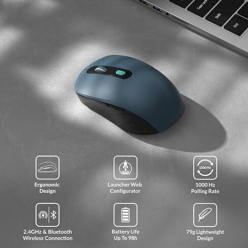 لوحة مفاتيح لاسلكية Keychron B33 ومجموعة ماوس BM25، 2.4 جيجا هرتز/بلوتوث 5.2/سلكي، 80% TKL صامتة محمولة، لوحة مفاتيح مريحة قابلة للتعديل، ماوس DPI قابل للتعديل، جهاز استقبال موحد لنظام التشغيل macOS Windows Linux in Kuwait