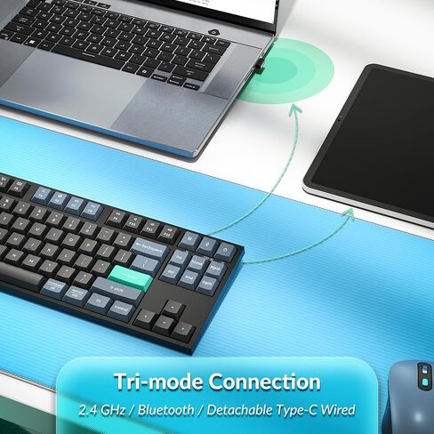 لوحة مفاتيح لاسلكية Keychron B33 ومجموعة ماوس BM25، 2.4 جيجا هرتز/بلوتوث 5.2/سلكي، 80% TKL صامتة محمولة، لوحة مفاتيح مريحة قابلة للتعديل، ماوس DPI قابل للتعديل، جهاز استقبال موحد لنظام التشغيل macOS Windows Linux in Kuwait