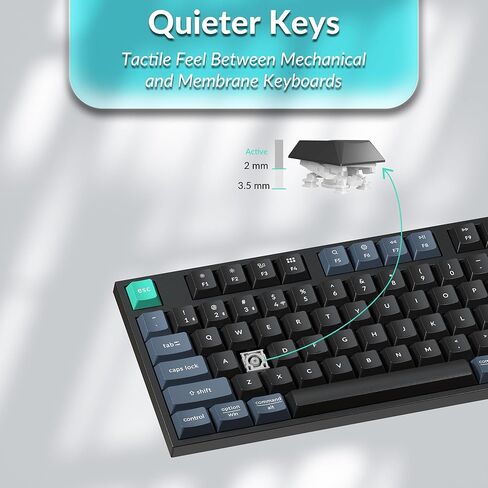 لوحة مفاتيح لاسلكية Keychron B33 ومجموعة ماوس BM25، 2.4 جيجا هرتز/بلوتوث 5.2/سلكي، 80% TKL صامتة محمولة، لوحة مفاتيح مريحة قابلة للتعديل، ماوس DPI قابل للتعديل، جهاز استقبال موحد لنظام التشغيل macOS Windows Linux in Kuwait