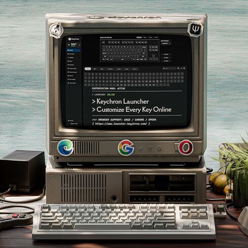 لوحة مفاتيح ميكانيكية لاسلكية Keychron R3 Retro، 80% TKL قابلة للتبديل السريع RGB عن طريق اللمس سوبر براون، وضع QMK ثلاثي (2.4 جيجا هرتز/بلوتوث/سلكي)، متوافق مع نظام التشغيل Mac PC Linux in Kuwait