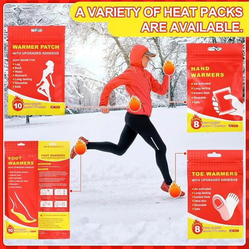 Jenaai 50 Pcs Hand Warmers 3.5x2.1'' Resealable Emergency Hand Warmers up to 8 Hours of Heat Across 72 h (hours) Long Lasting Safe Natural Odorless Air Activated for Cold Winter Skiing Hiking Survival in Saudi Arabia