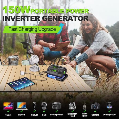 56V 150W Power Inverter Compatible with EGO 56V Lithium Battery BA1400 BA2800 BA4200, Portable Power Source with Dual USB Ports & AC Outlet for Outdoor Camping, Emergency Backup(Battery Not Included) in Saudi Arabia