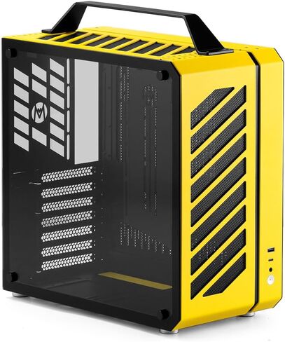 حقيبة Mechanic Master C34 Compact ATX مع مقبض حمل، هيكل كمبيوتر مكتبي محمول، يدعم التبريد السائل 240 مم وATX PSU، وحدة معالجة الرسومات حتى 335 مم (فضي ضوء القمر) in Saudi Arabia
