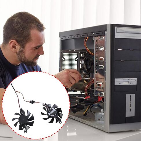 80mm 4Pin Video Card Fan Graphics Card Cooling Graphics Card Radiators Easy Installation Replacement for RX580 2048 in Saudi Arabia