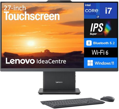 Lenovo IdeaCentre HIGH Performance All-in-One 27" Touchscreen IPS FHD Display (Intel i7-13620H, 32GB DDR5, 2TB PCIe SSD, Intel UHD, WiFi 6, Webcam, Bluetooth 5.2, Win 11 Pro) w/DKZ USB Port Expander in Saudi Arabia