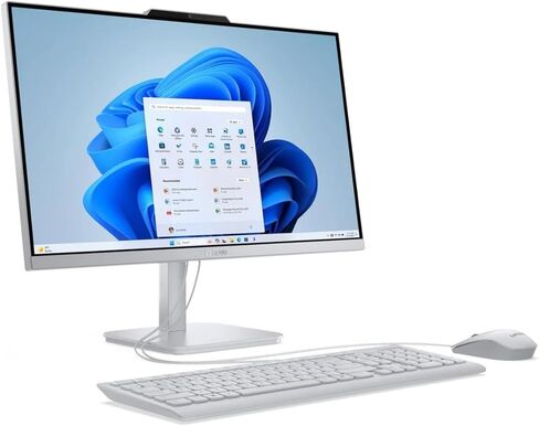 كمبيوتر مكتبي الكل في واحد من لينوفو - شاشة IPS FHD مقاس 23.8 بوصة، معالج Intel N100، رسومات Intel UHD، Wi-Fi 6، لوحة مفاتيح وماوس سلكية، كاميرا ويب عالية الدقة، Windows 11 Pro، مع ملحقات (16 جيجابايت رام + 512 جيجابايت SSD) in Kuwait
