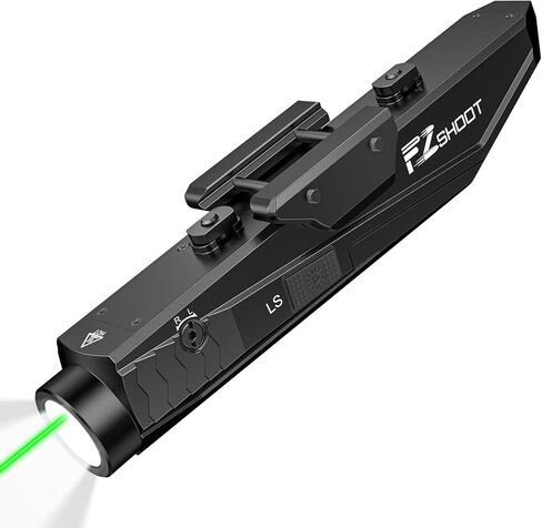 مصباح يدوي بندقية EZshoot 1600 لومن، مجموعة ليزر AR Light للبندقية، ضوء بندقية LED من الألومنيوم المؤكسد متوافق مع M-Rail وPicatinny، مصباح سلاح منخفض المستوى قابل لإعادة الشحن عبر USB in Saudi Arabia