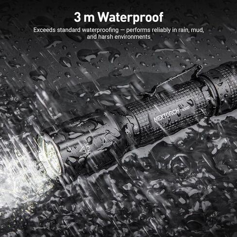 NEXTORCH TA30D مصباح يدوي تكتيكي 2200 لومن، مقاوم للماء عالي اللومن مشرق قوي جيب EDC مصباح يدوي قابل لإعادة الشحن مع 5 أوضاع وستروب وحلقة للبحث الليلي في حالات الطوارئ التكتيكية في الهواء الطلق in Saudi Arabia
