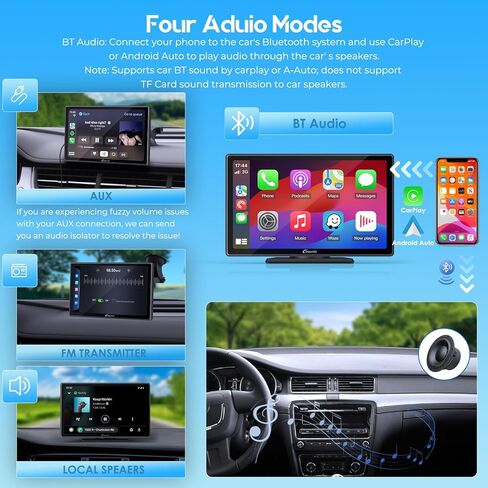 CARPURIDE 9 بوصة W901 Plus، نظام CarPlay اللاسلكي & Android Auto & Android 12.0، شاشة تشغيل السيارة عبر الإنترنت وغير متصل GPS للسيارة، G00GLE Play، Netflix، Mirror Link، صوت بلوتوث in Kuwait