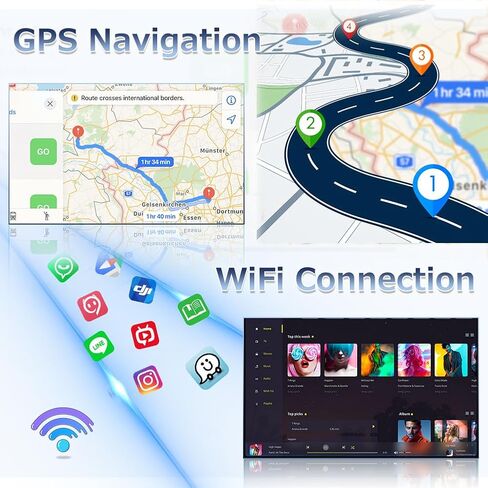 4+64G ستيريو سيارة مناسب لسيارة Ford Transit Custom 2013 2014 2015 2016 2017 2018 2019 مع Carplay اللاسلكي Android Auto Android 14 9.7 بوصة مستقبل راديو السيارة FM WiFi GPS SWC Bluetooth AHD Camera in Kuwait