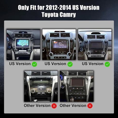 [4+128G] ستيريو سيارة Hikity Android لسيارة Toyota Camry 2012 2013 2014، 10.1 بوصة شاشة تعمل باللمس Incell راديو CarPlay/Android Auto، بلوتوث، ملاحة GPS، WiFi، FM/RDS + كاميرا احتياطية AHD in Kuwait