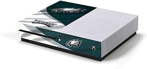 ملصق Skinit المخصص للألعاب متوافق مع وحدة تحكم Xbox One S - تصميم فيلادلفيا إيجلز المرخص رسميًا من الدوري الوطني لكرة القدم الأمريكية in Kuwait