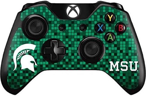 ملصق Skinit المخصص للألعاب متوافق مع وحدة تحكم Xbox One - تصميم بكسل رقمي مرخص رسميًا من College Michigan State Spartans in Kuwait