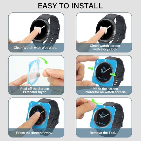 3 in 1 Metal Case Compatible with Samsung Galaxy Watch 8 Screen Protector 44mm, Rugged Protective Bumper with Back Frame + Tempered Glass Film for Galaxy Watch 44mm, Graphite/Orange in Saudi Arabia