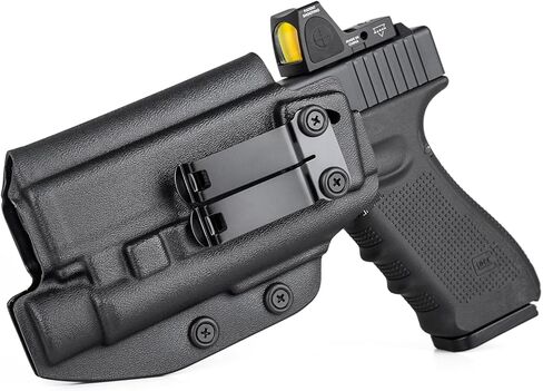 حافظة IWB لـ Glock 19/17 مع Olight PL 2/ PL Pro/PL 3/ PL 3R/ PL 3S مصباح يدوي، قطع بصريات، حافظة للحمل المخفي تناسب Glock G17 G19 19x 22 23 31 32 44 45 MOS مع ضوء، حزام داخلي للخصر in Kuwait