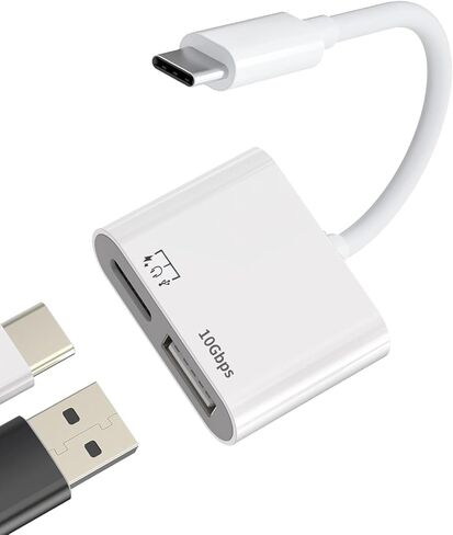 [معتمد من Apple MFi] محول USB-C إلى USB لجهاز iPhone 17/16/15، 10 جيجابت في الثانية USB-C ذكر إلى USB 3.2 أنثى OTG، كابل صوت 3 في 1 منفذ شحن PD 60 وات ونقل البيانات، متوافق مع MacBook Pro Air in Kuwait