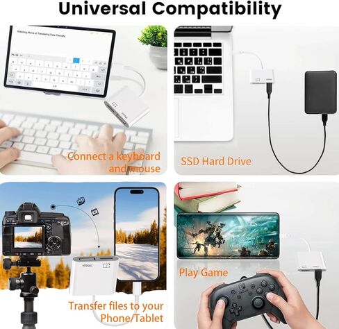[معتمد من Apple MFi] محول USB-C إلى USB لجهاز iPhone 17/16/15، 10 جيجابت في الثانية USB-C ذكر إلى USB 3.2 أنثى OTG، كابل صوت 3 في 1 منفذ شحن PD 60 وات ونقل البيانات، متوافق مع MacBook Pro Air in Kuwait