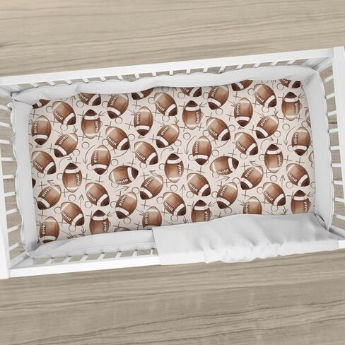 لعبة كرة القدم يوم ملاءات سرير الطفل كرة القدم الأمريكية الرياضية ورقة الطفل المجهزة سرير غطاء مرتبة مرتبة طفل صغير 52 ''x 28'' in Kuwait