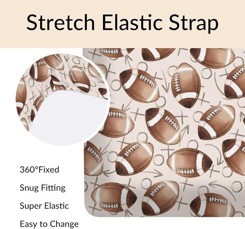 لعبة كرة القدم يوم ملاءات سرير الطفل كرة القدم الأمريكية الرياضية ورقة الطفل المجهزة سرير غطاء مرتبة مرتبة طفل صغير 52 ''x 28'' in Kuwait