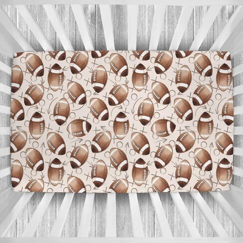 لعبة كرة القدم يوم ملاءات سرير الطفل كرة القدم الأمريكية الرياضية ورقة الطفل المجهزة سرير غطاء مرتبة مرتبة طفل صغير 52 ''x 28'' in Kuwait