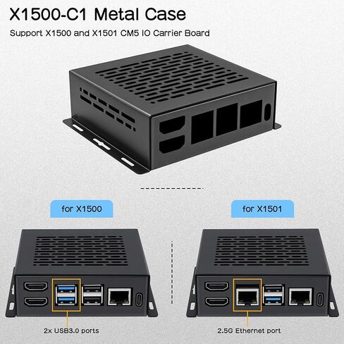 Geekworm X1501 CM5 IO Carrier Board + X1500-C1 Metal Case for Raspberry Pi CM5 in Saudi Arabia