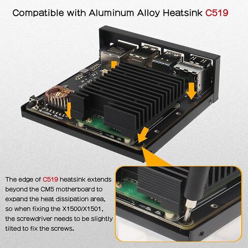 Geekworm X1501 CM5 IO Carrier Board + X1500-C1 Metal Case for Raspberry Pi CM5 in Saudi Arabia