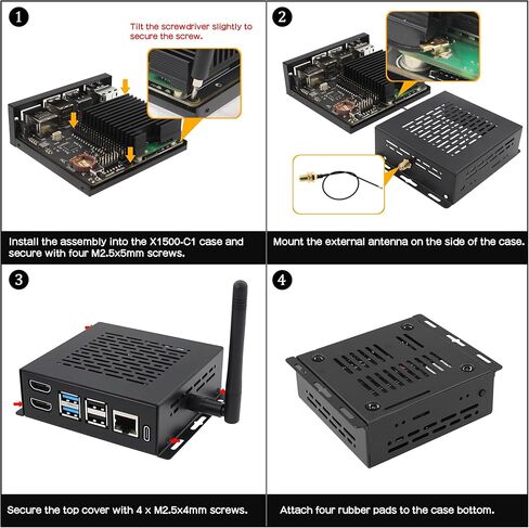 Geekworm X1501 CM5 IO Carrier Board + X1500-C1 Metal Case for Raspberry Pi CM5 in Saudi Arabia