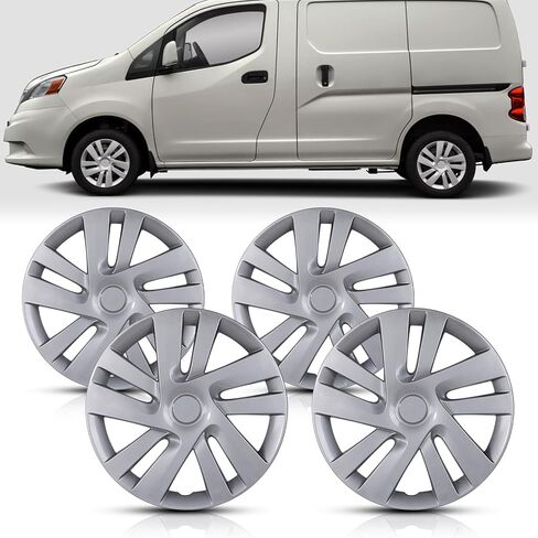 WolfX 15 بوصة Hubcaps مجموعة من 4 غطاء حافة العجلة لنيسان NV200 2013-2021 (يناسب فقط المحور الفولاذي) مادة PP استبدال غطاء محور العجلة، W5133-Lacquer in Kuwait