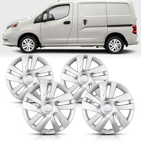WolfX 15 بوصة Hubcaps مجموعة من 4 غطاء حافة العجلة لنيسان NV200 2013-2021 (يناسب فقط المحور الفولاذي) مادة PP استبدال غطاء محور العجلة، W5133-Lacquer in Kuwait