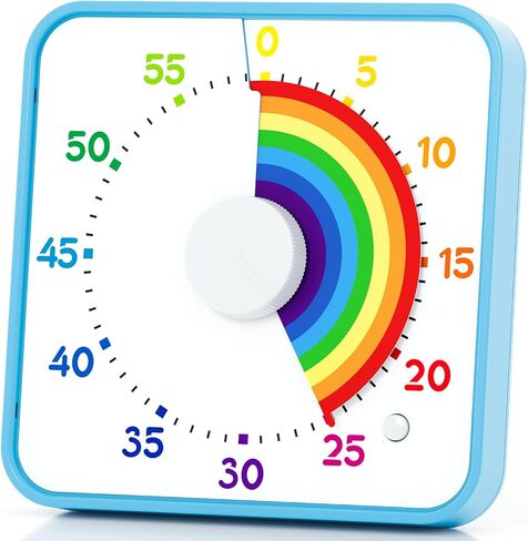 Classroom Timer with 5 Musical Melody Alarms, Large Visual Timer for Teachers, Magnetic & Rainbow Pattern Ideal for Classroom Use & Kids, 8 Inches in Saudi Arabia
