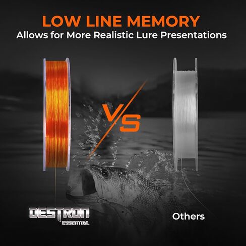 KastKing Destron Essential Monofilament Fishing Line, Advanced Polymer Coating for High Abrasion Resistance, Super Smooth, High Strength, Low Memory Mono Line, Fresh and Saltwater Fishing in Saudi Arabia