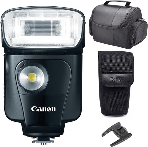 حزمة Canon Speedlite 320EX | فلاش على الكاميرا مزود بمصباح فيديو LED وتحكم لاسلكي وتعريض TTL | رائعة لالتقاط الصور الشخصية والفيديو (5246B002) + حقيبة الكاميرا + مجموعة التنظيف in Kuwait