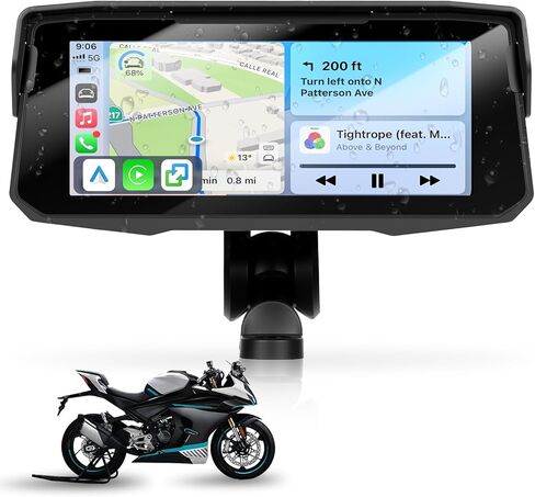 6.86 inch Motorcycle Carplay Screen GPS Navigation System with Wireless Carplay and Android Auto, Portable Car Play for Moto Waterproof HD Touch Screen with Bluetooth Mirror Link TF Card in Kuwait